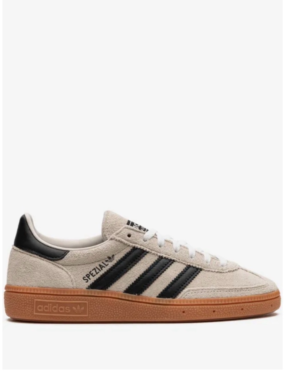 adidas Beige Suede Sneakers with Black Stripes